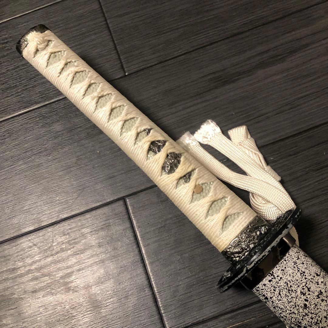 高級模造刀　白拵え　灰鞘　居合刀　太刀　本格模造刀