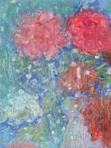 【真作】絵画　油彩0号　華やぎのブーケ　印象派風　花の静物画　X168