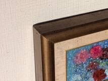 【真作】絵画　油彩0号　華やぎのブーケ　印象派風　花の静物画　X168