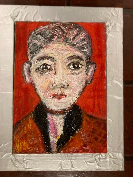 空飛ぶ画家糸川裕志のポップアートの人物画、次男の芳男です、膵臓癌の専門医