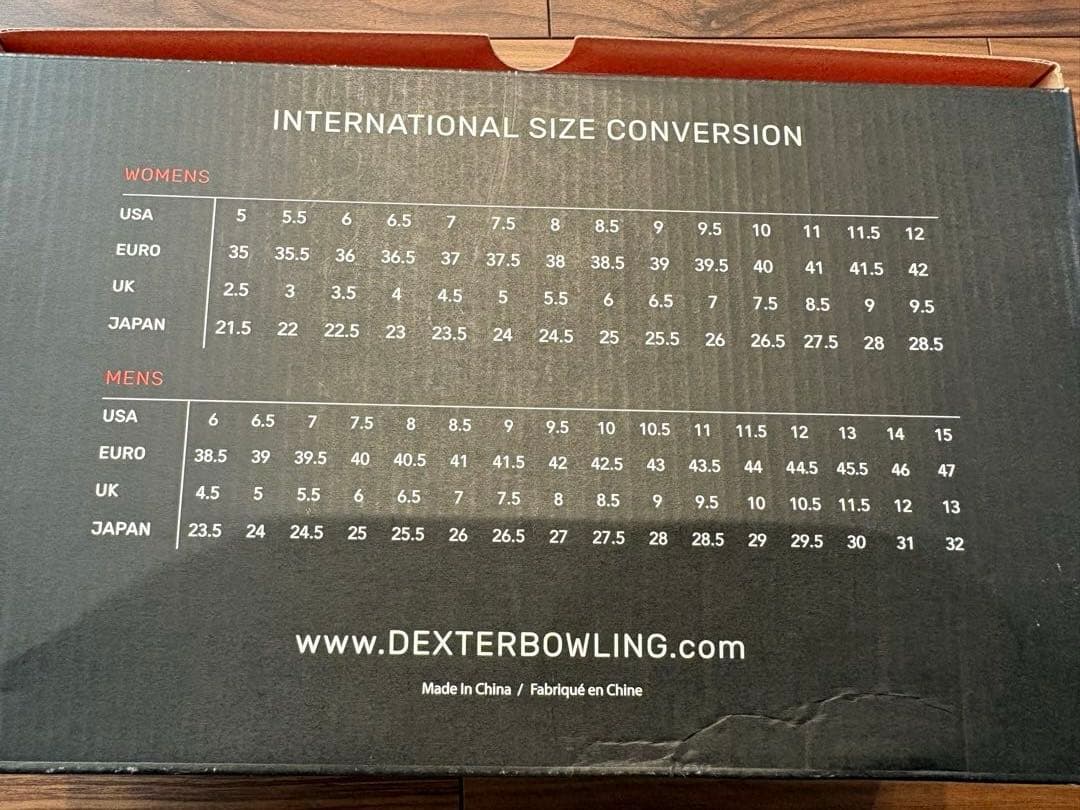 【新品未使用・箱有】Dexter メンズ ボーリングシューズ 黒 赤 23.5