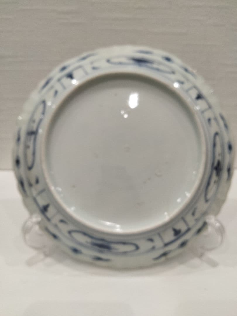 S330-3 中国古玩　南京　清朝古染め付け　皿　N