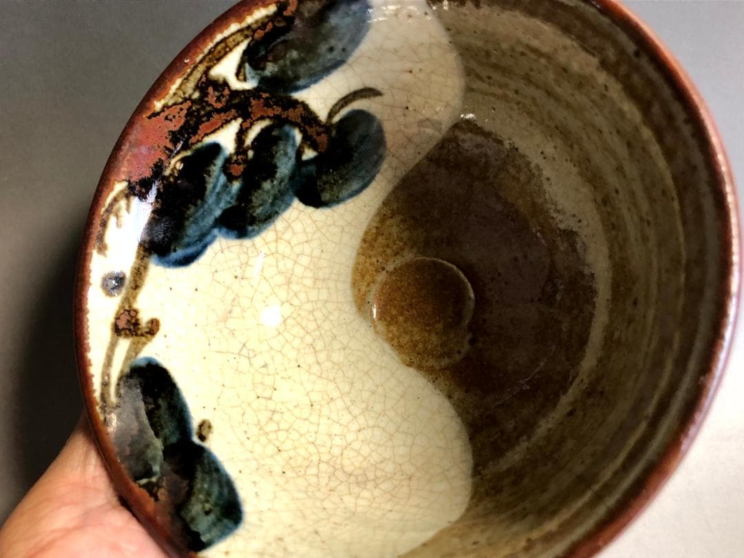 茶碗■清水六兵衛 松絵 ニュウ有 お茶道具 古美術 時代物 骨董品■