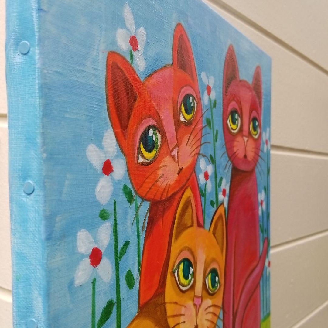 油絵　専用　一緒に眠くなる猫のきょうだい