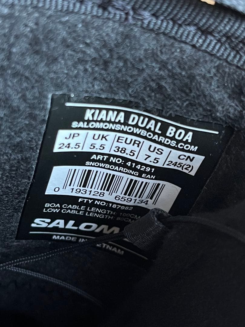 【美品】サロモン SALOMON キアナ デュアル ボア 24.5㎝