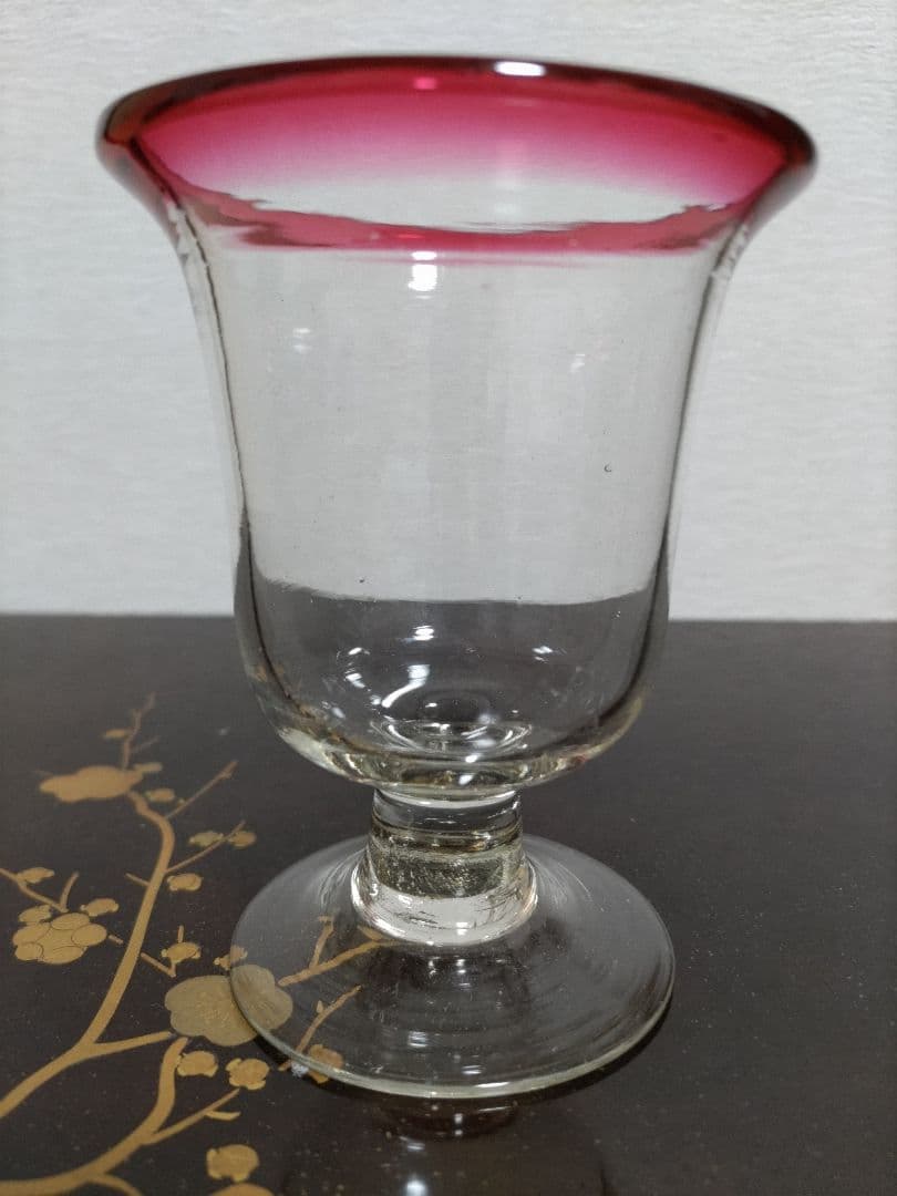 透明（すき）ガラス　赤べり