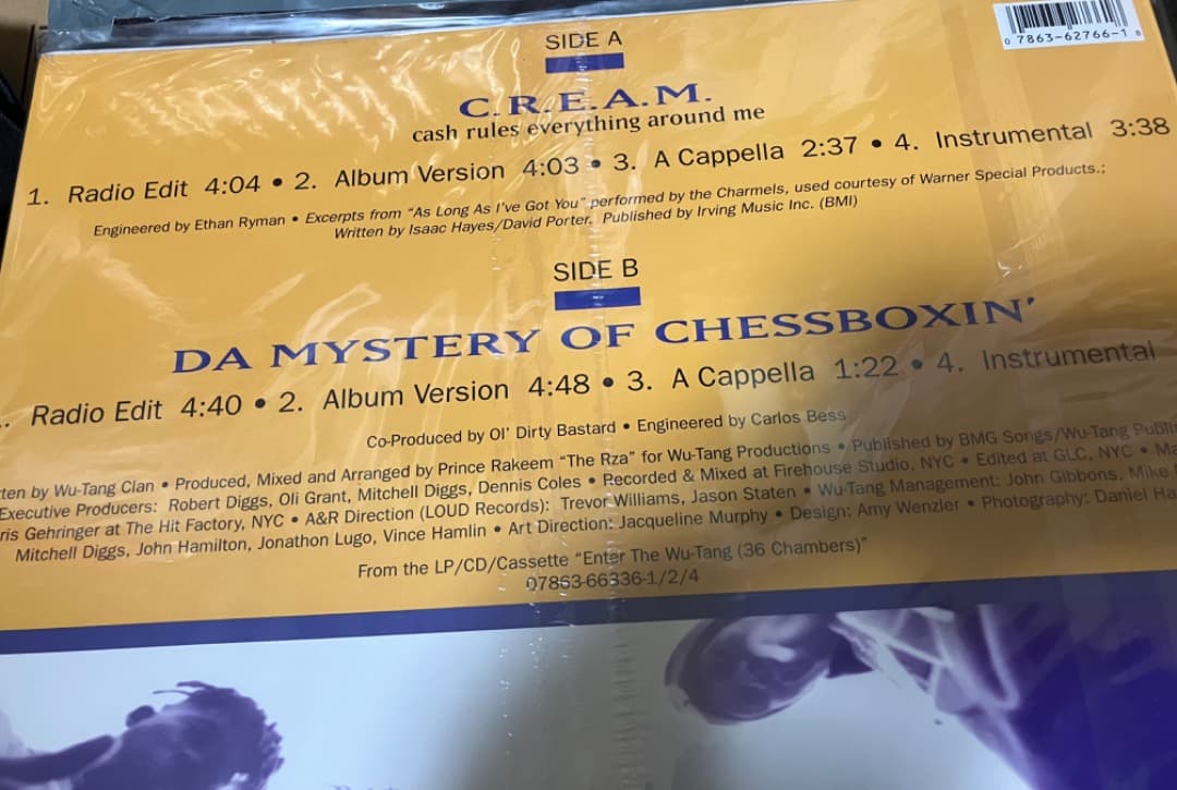 WU - TANG CLAN C.R.E.A.M. のアナログ新品未使用未開封