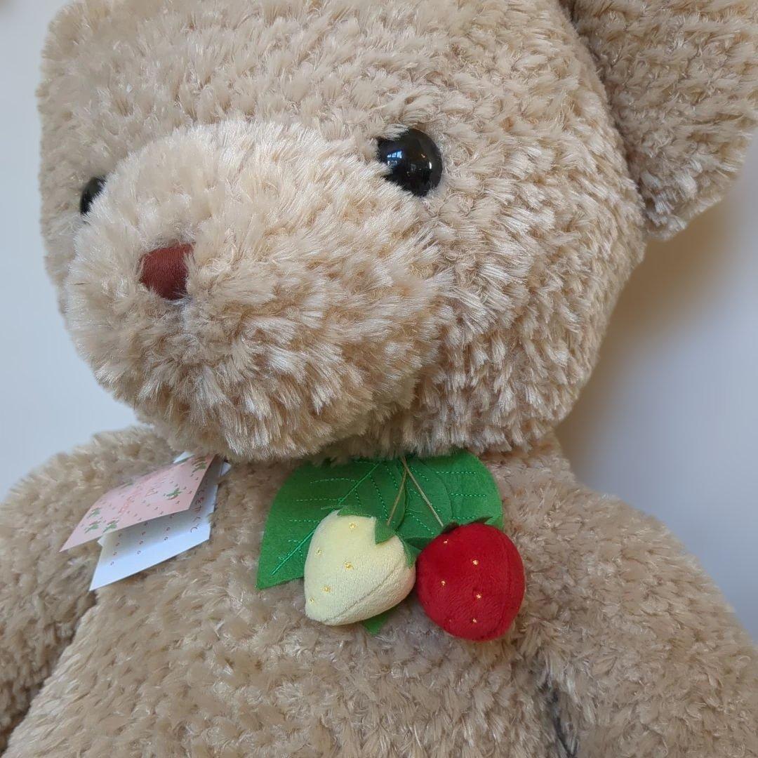 くまのぬいぐるみ　ワイルドストロベリー　ベージュ　LL