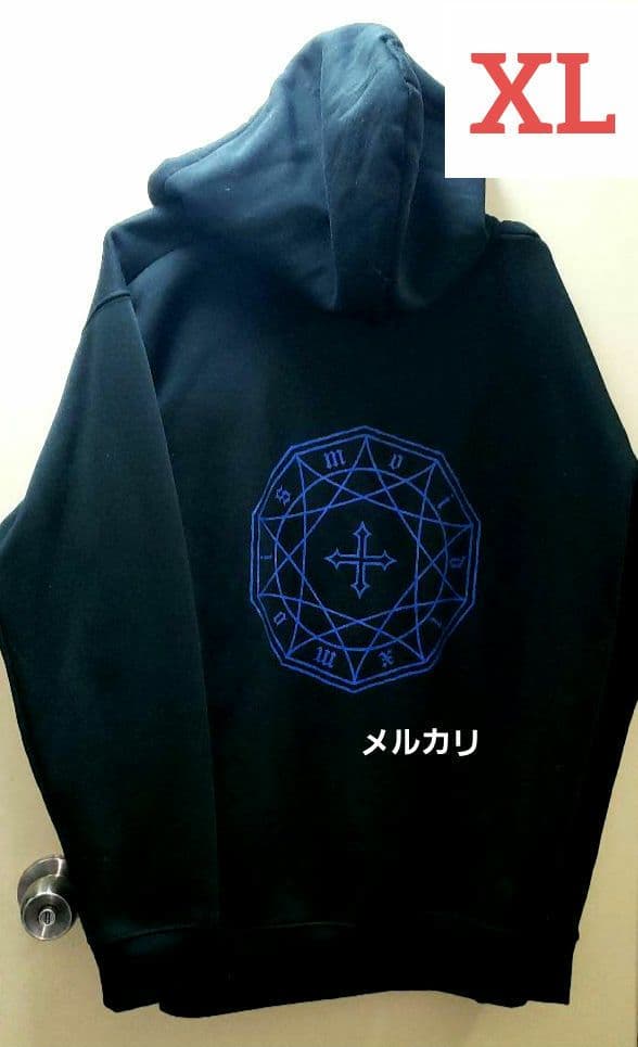Moi dix Mois 裏起毛　ブルーロゴ　パーカー　XL　ブラック