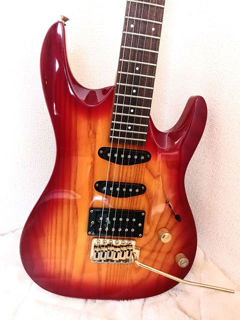 杢目 木目 クッキリ ゴールドパーツ ARIAPROⅡ SSH エレキギター