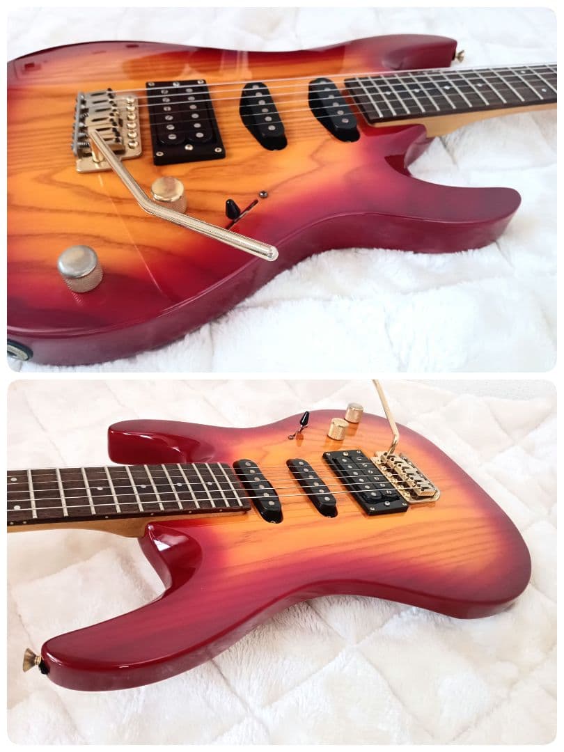 杢目 木目 クッキリ ゴールドパーツ ARIAPROⅡ SSH エレキギター