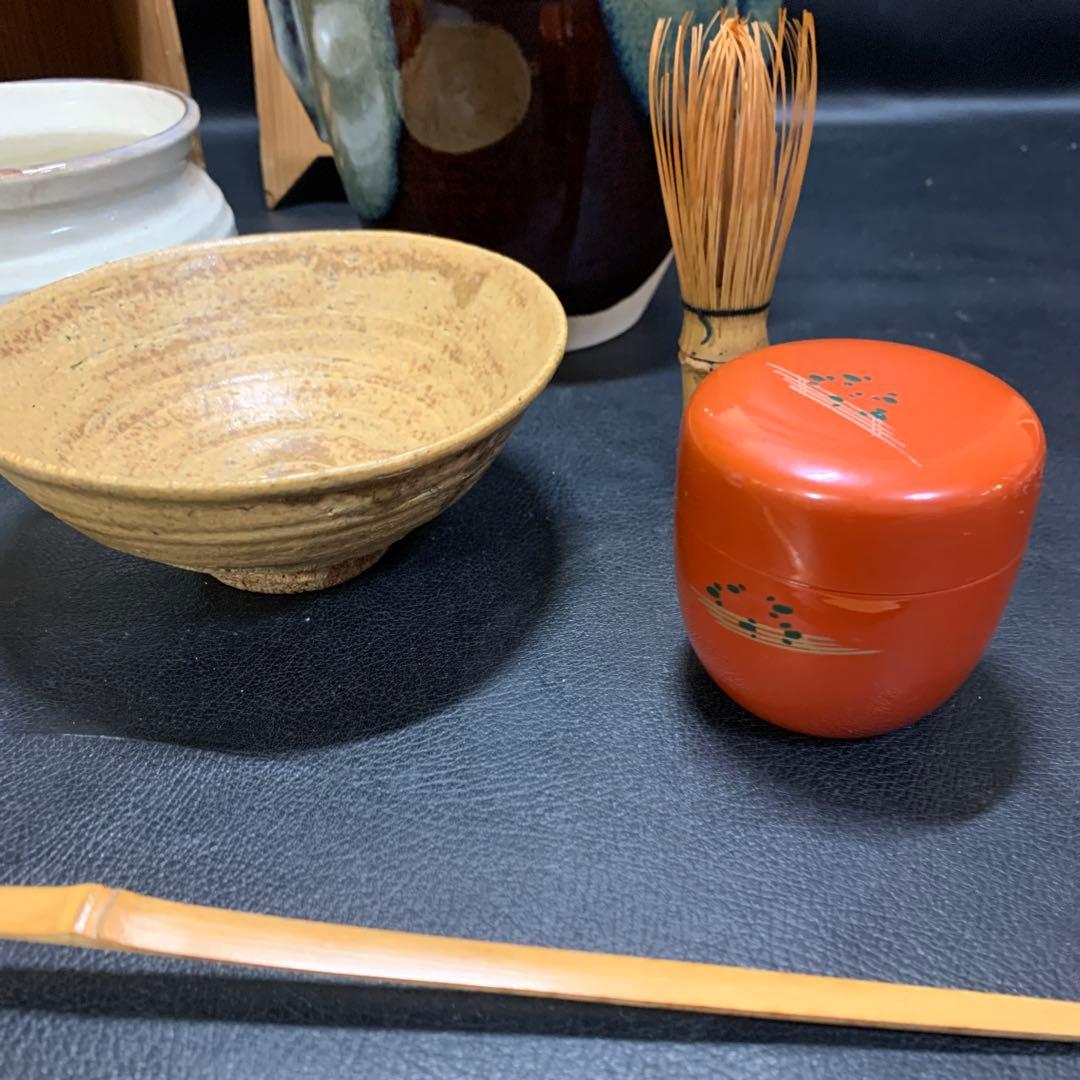 茶箱　茶道具セット　古物　歴史　棗　茶碗　水差し　茶灼　銘有