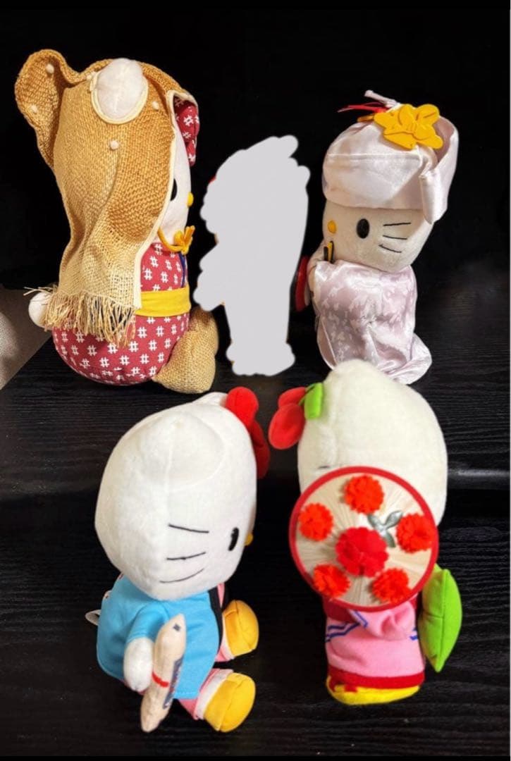 ご当地 ハローキティ ぬいぐるみ 揖保乃糸 雪ん子 山形花笠 花嫁 4点