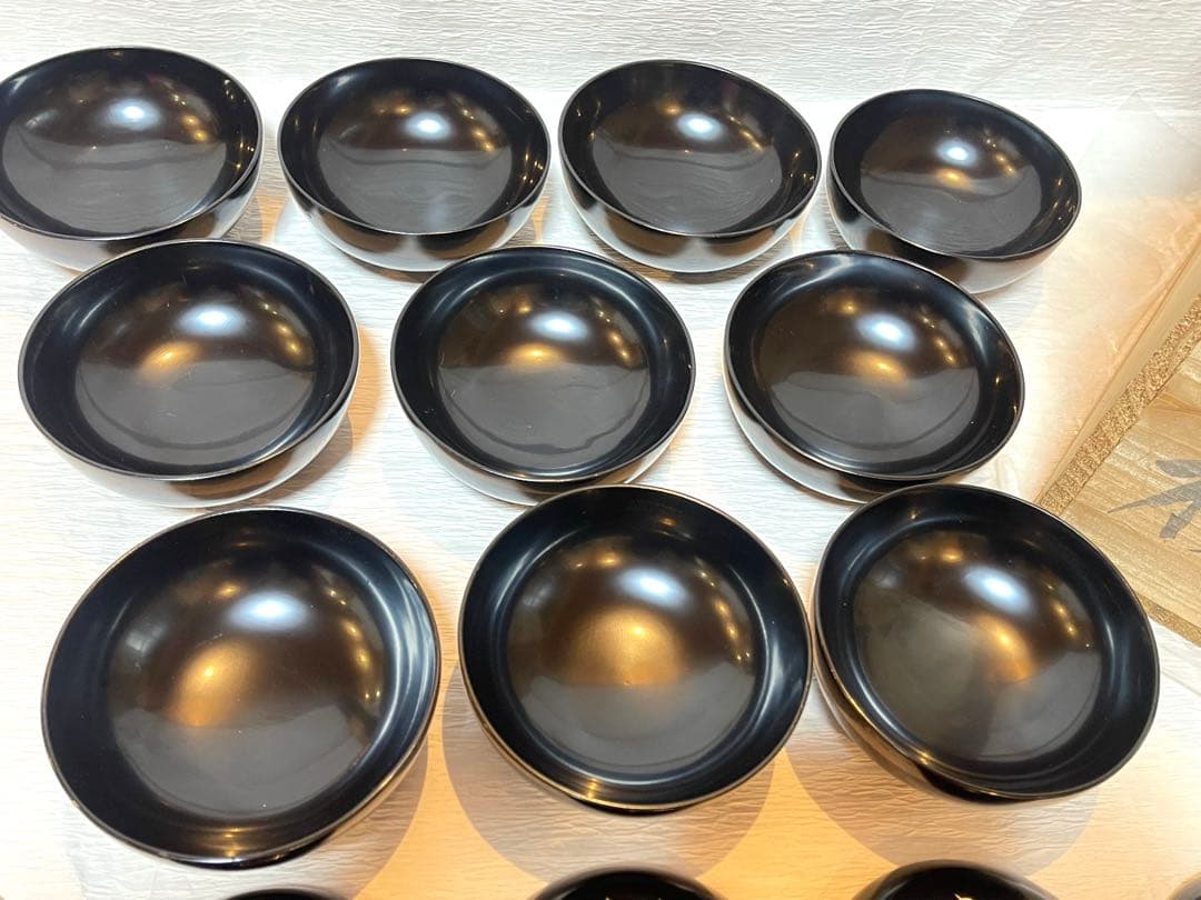 木製漆器 吸物椀 金蒔絵 骨董 時代物 アンティーク　１０客151