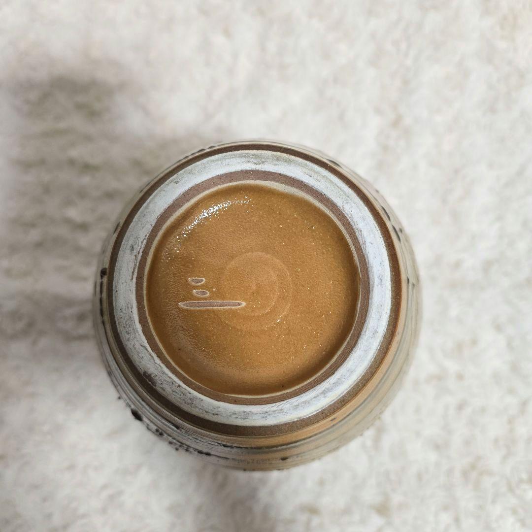 ⑨宮城三成 指描き紋 大花 中型壺 やちむん 沖縄 珍