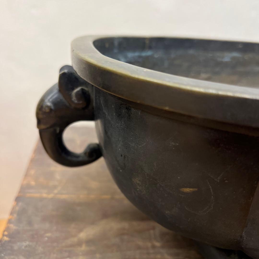 時代金工 古銅 水盤 特大 送料込み
