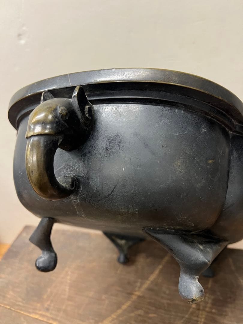 時代金工 古銅 水盤 特大 送料込み