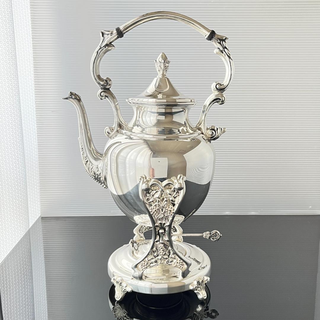 葡萄の透かしのティーケトル【シルバープレート】 スタンド / バナー