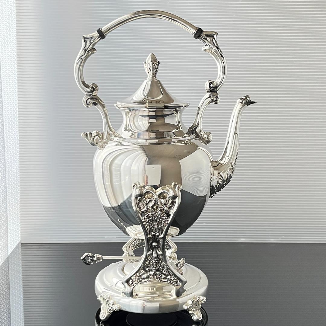 葡萄の透かしのティーケトル【シルバープレート】 スタンド / バナー