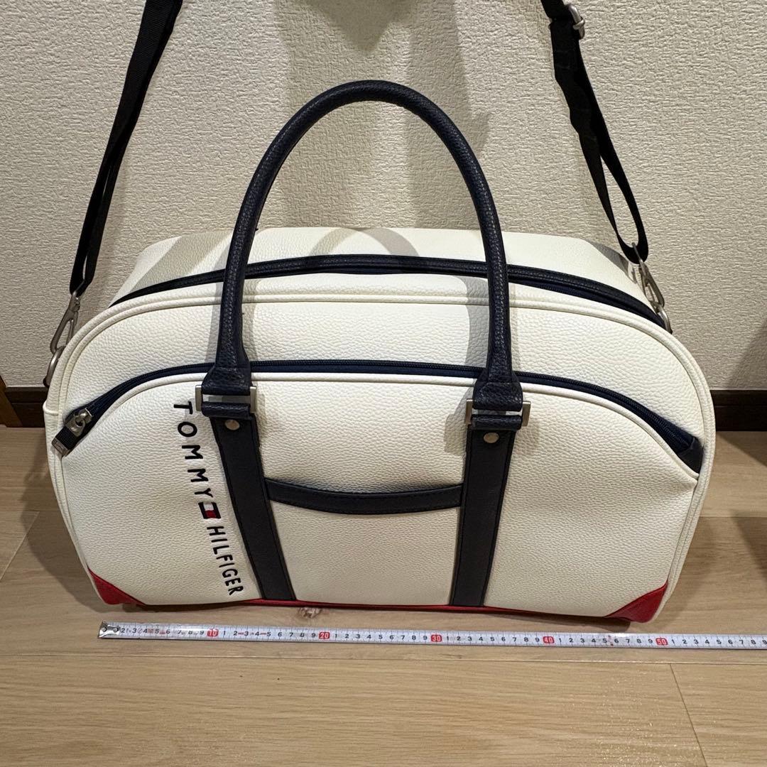 美品【トミーヒルフィガーゴルフ】ボストンバッグ ホワイト