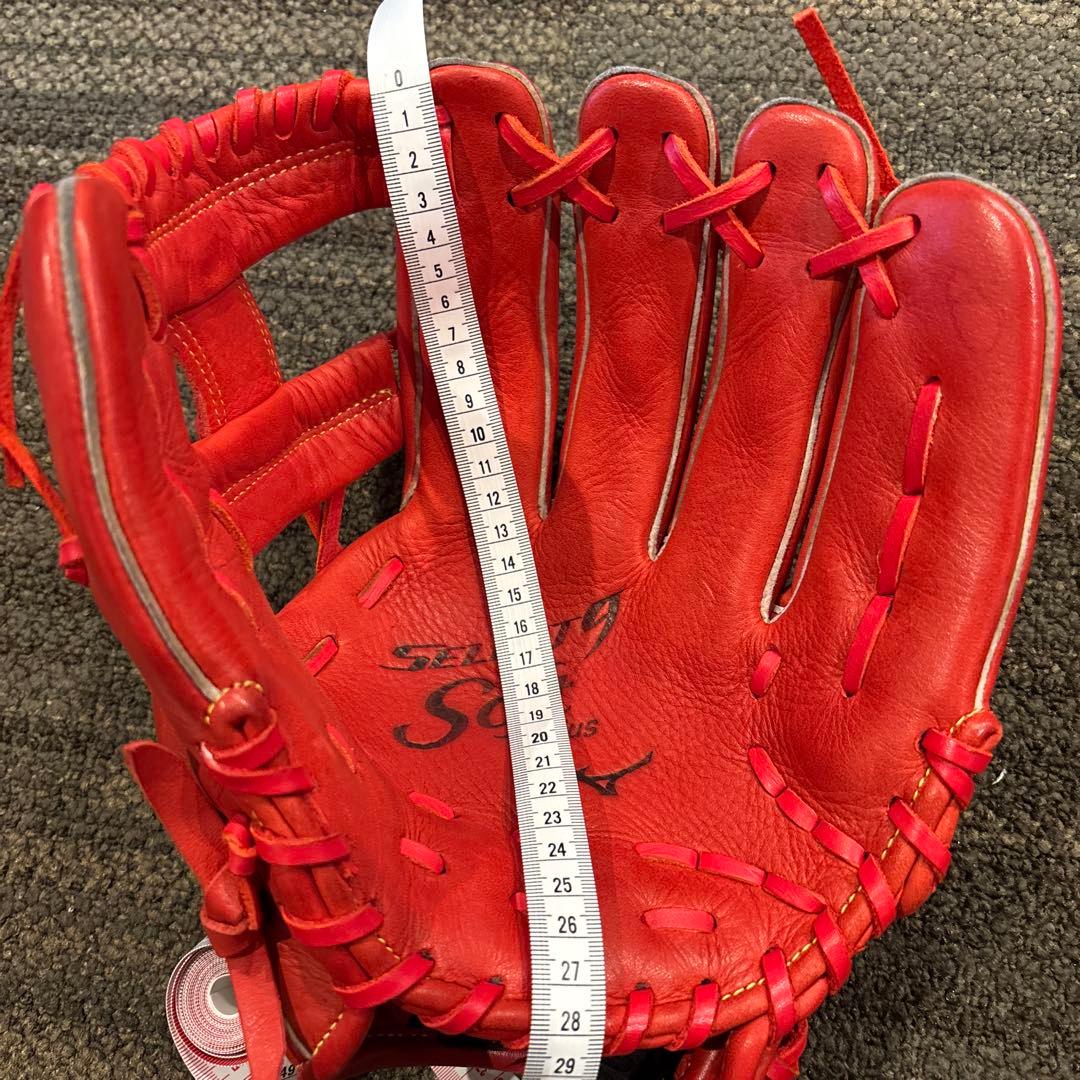 ★即戦力 軟式用グローブ Mizuno セレクト9Soft レッド 美品★