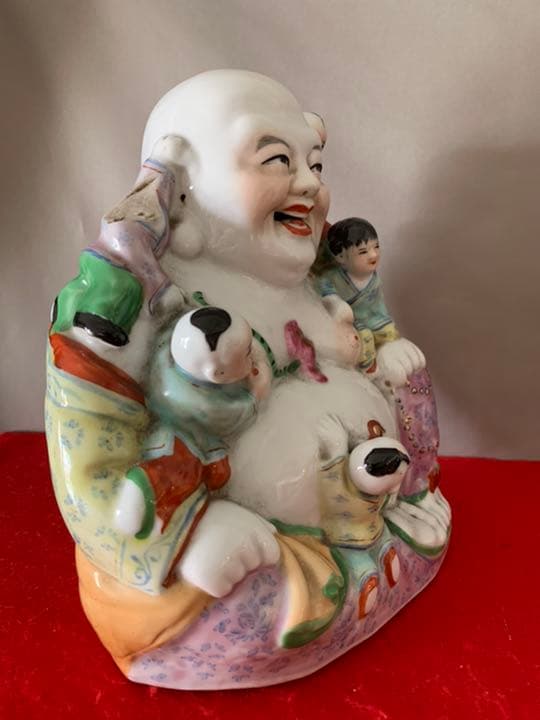 置物　弥勒佛 粉彩人物