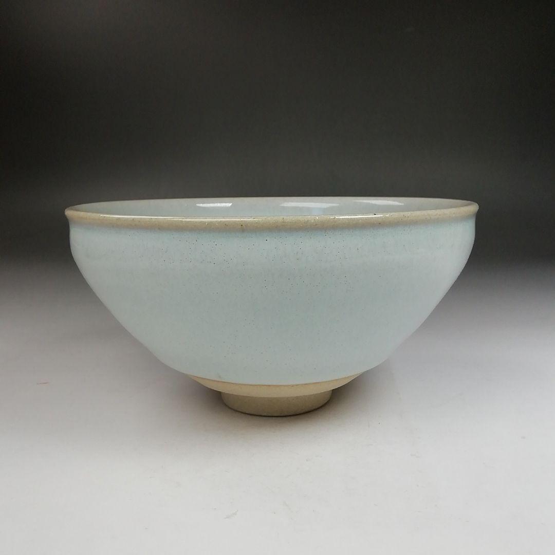 Ｗ１６１　茶碗　『白天目　茶碗』『古狭間窯　加藤菁山 作』『仕覆付』共箱　茶道具