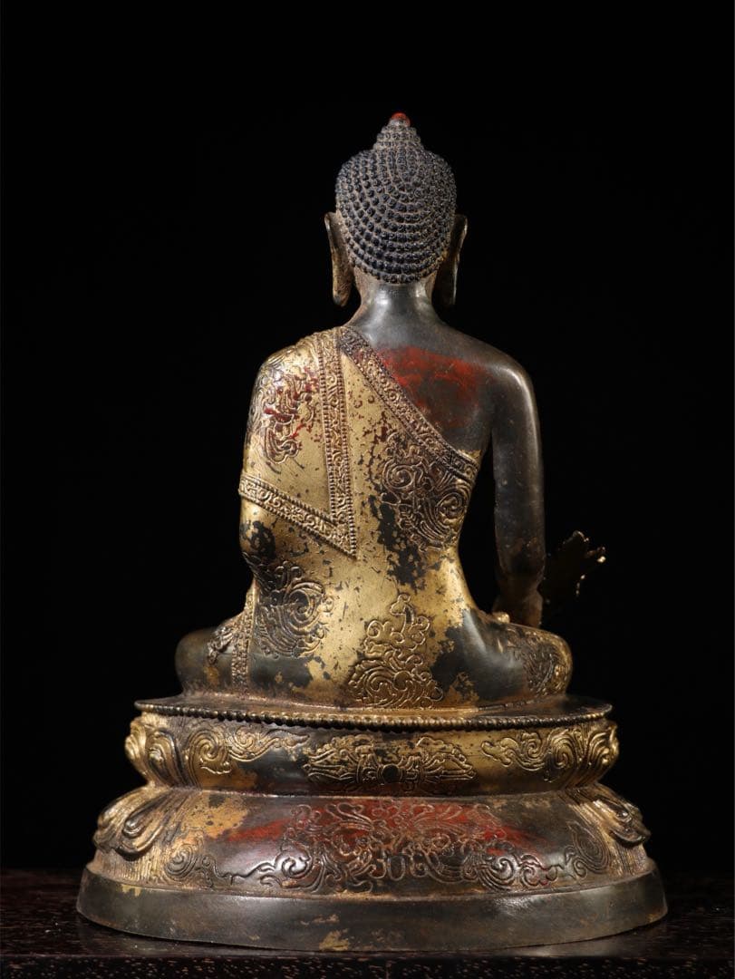 古美術品 仏像　銅像　薬王菩薩仏像　時代物 置物大型　2790g