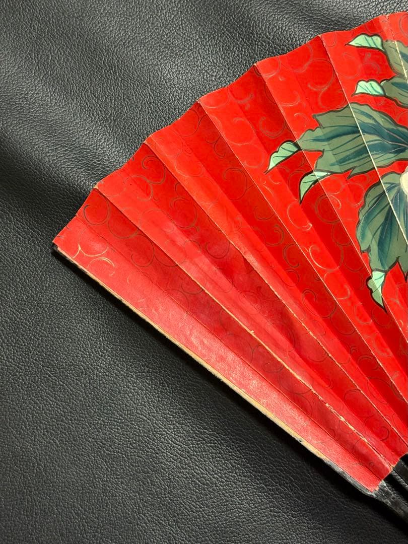 扇子　33cm 十松屋福井扇舗　勝修羅扇　旭日老松図　桐箱　仕舞扇　能楽　着物