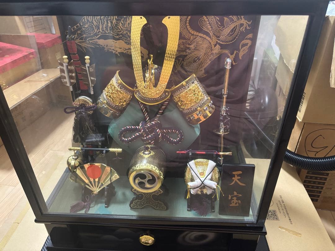 日本の武士の鎧ミニチュアディスプレイ