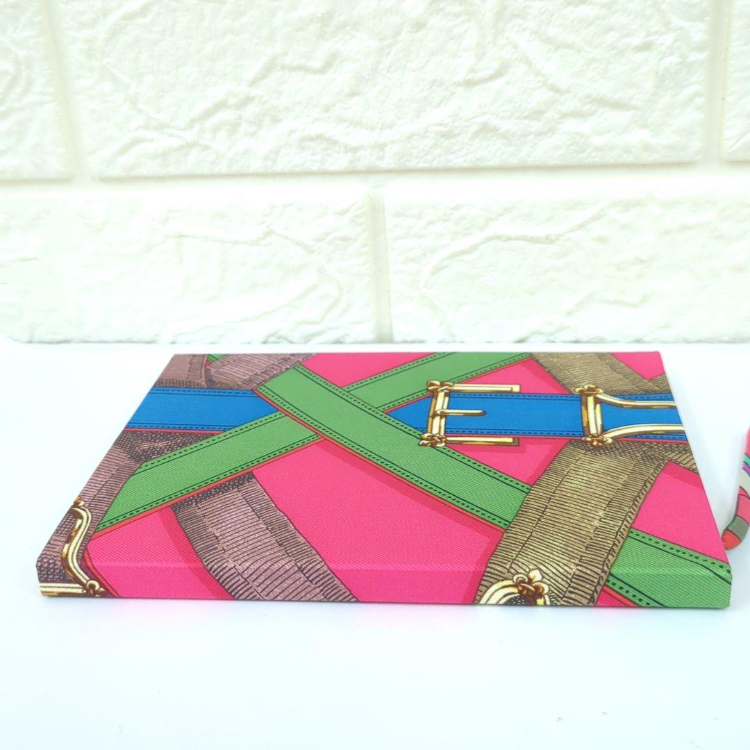 エルメス ベルトデザイン ノートブック メモ帳 ピンク カーキ ブルー【美品】