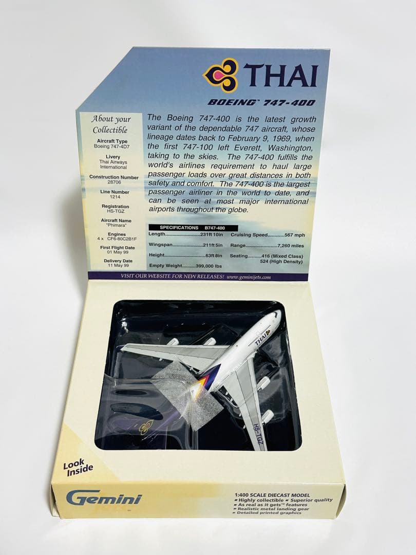 Gemini 1/400 B747-400 THAI タイ航空