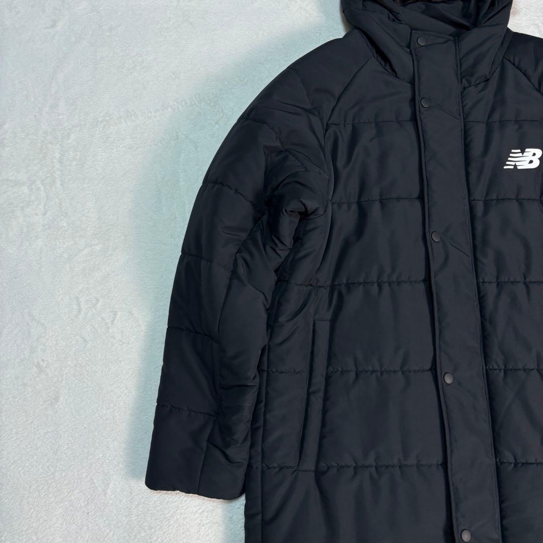 NEW BALANCE ベンチコート ブラック メンズ M ロゴ入り 軽量 秋冬