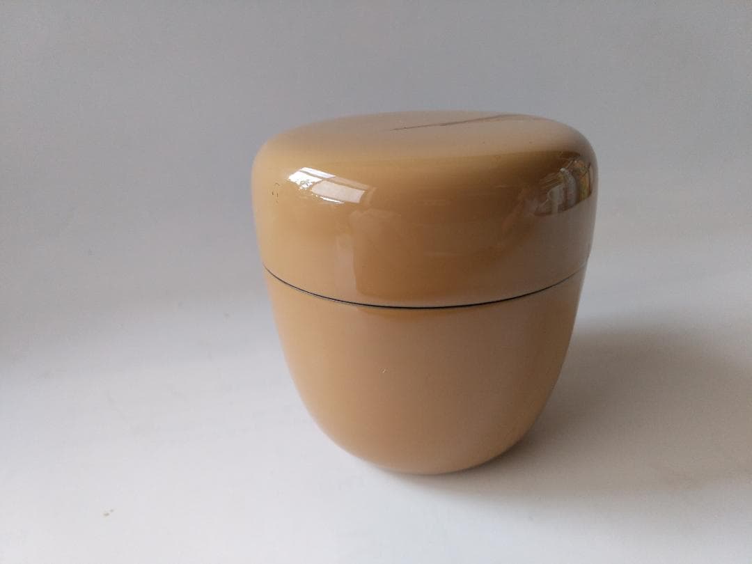 茶道具 茶器 白塗 干網蒔絵 中棗 牧田芳祥 作 漆器 抹茶 棗 共箱 美品