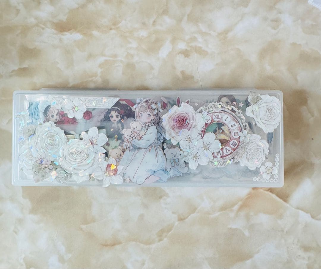 クリア マスキングテープケース 花と少女