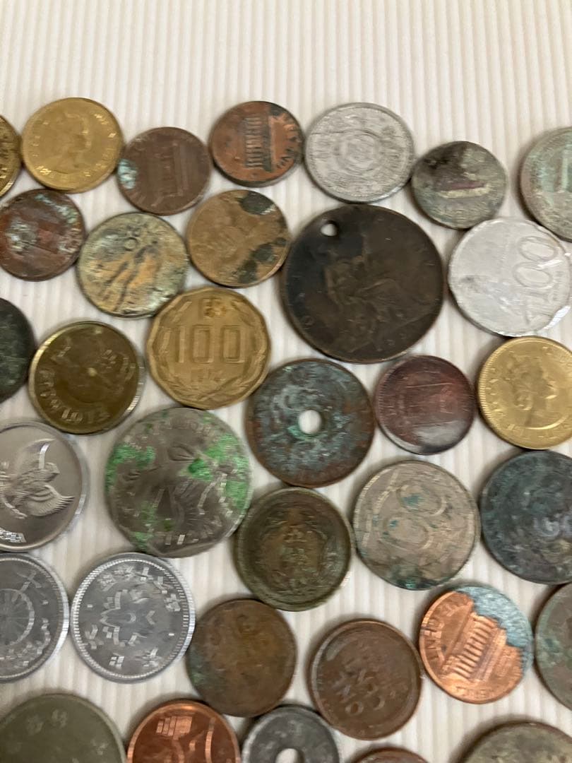 小型50銭銀貨等　古銭、雑銭、外国、銅貨まとめ