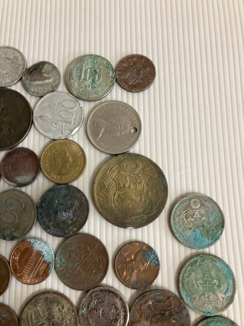 小型50銭銀貨等　古銭、雑銭、外国、銅貨まとめ