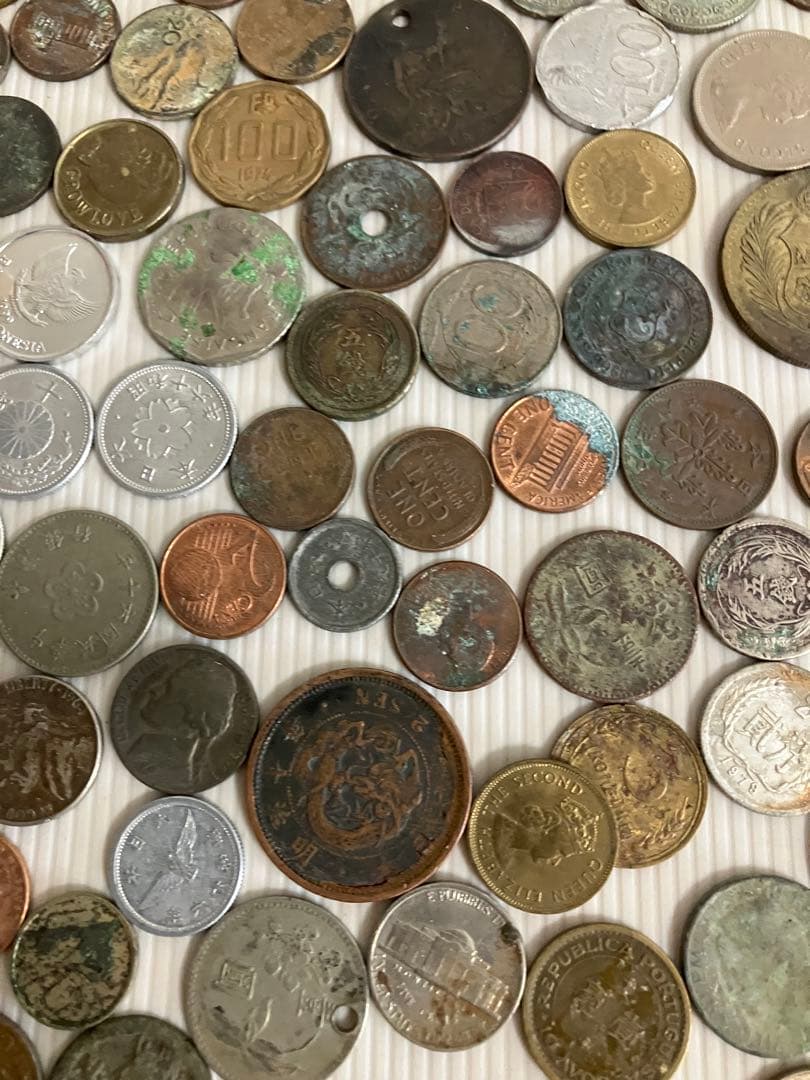 小型50銭銀貨等　古銭、雑銭、外国、銅貨まとめ