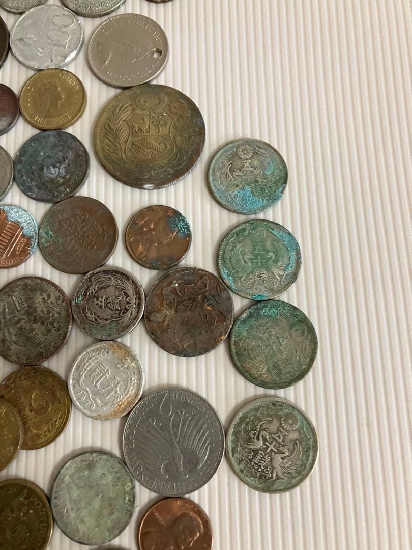 小型50銭銀貨等　古銭、雑銭、外国、銅貨まとめ