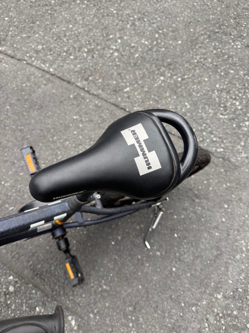 【直接引き取り限定&配達も可】HUMMER キッズ自転車 ブラック 前カゴ 付き