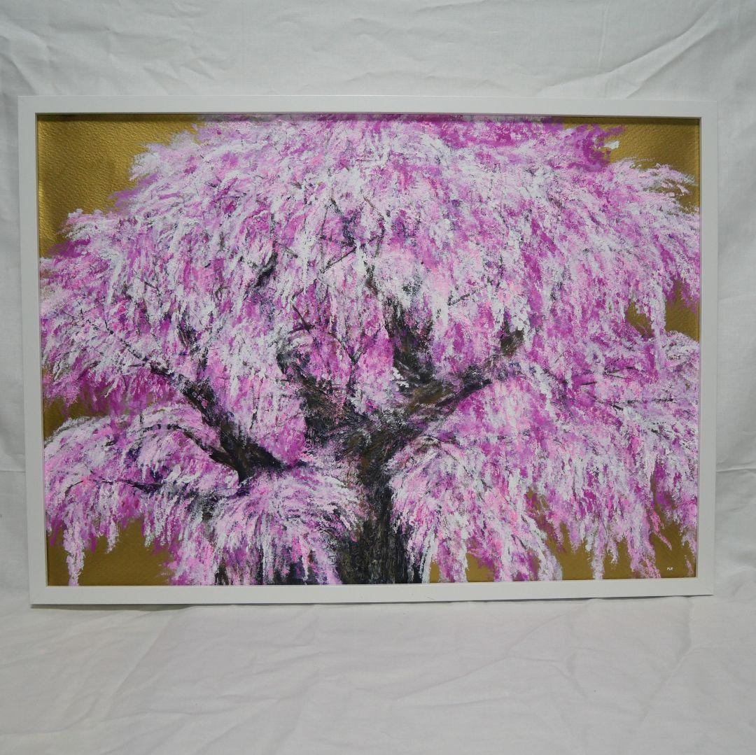 油絵 油彩 油彩画 絵 絵画【桜の大樹】