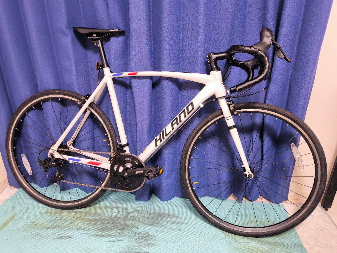 【美品】HILAND ロードバイク 700c ホワイト Lサイズ 2×7