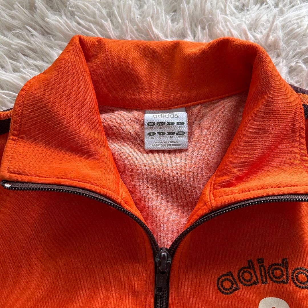 希少・極美品　adidas トラックジャケット オレンジ×茶 3番 刺繍 M相当