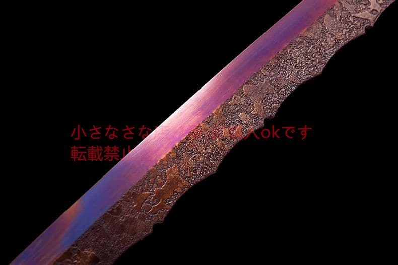 一体刺繍春刀紫霞（焼き紫金）古兵器 武具 刀装具 日本刀 模造刀 居合刀