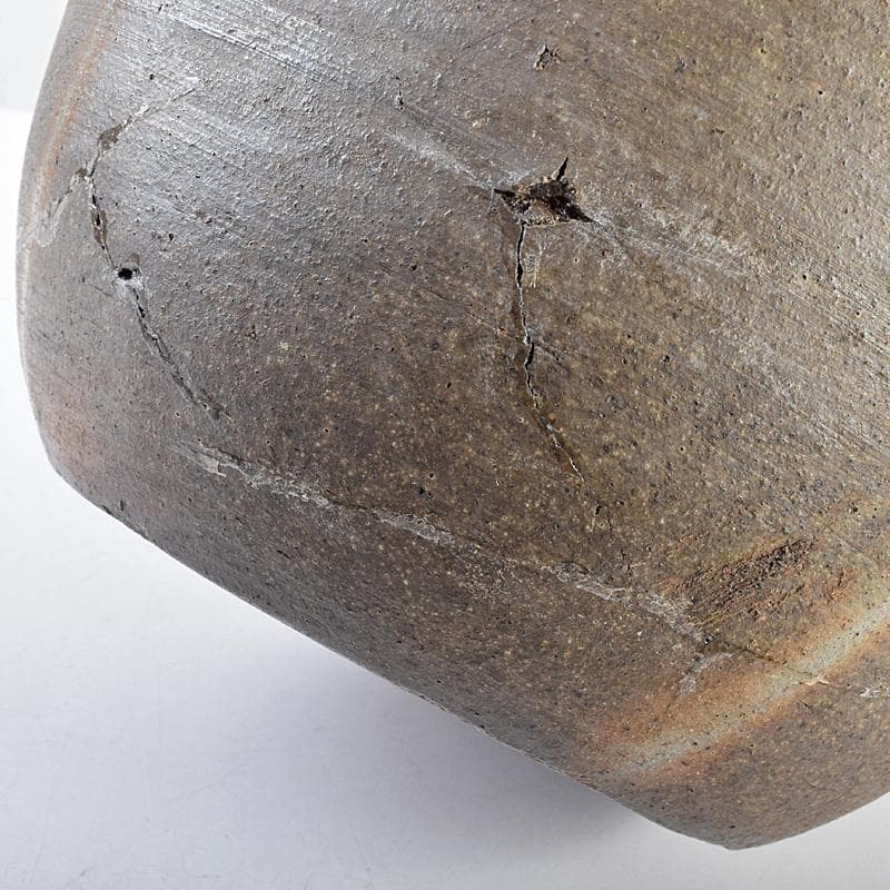 伊部焼　古伊部　大水指　壺　高さ約29㎝　時代箱　MR8815B