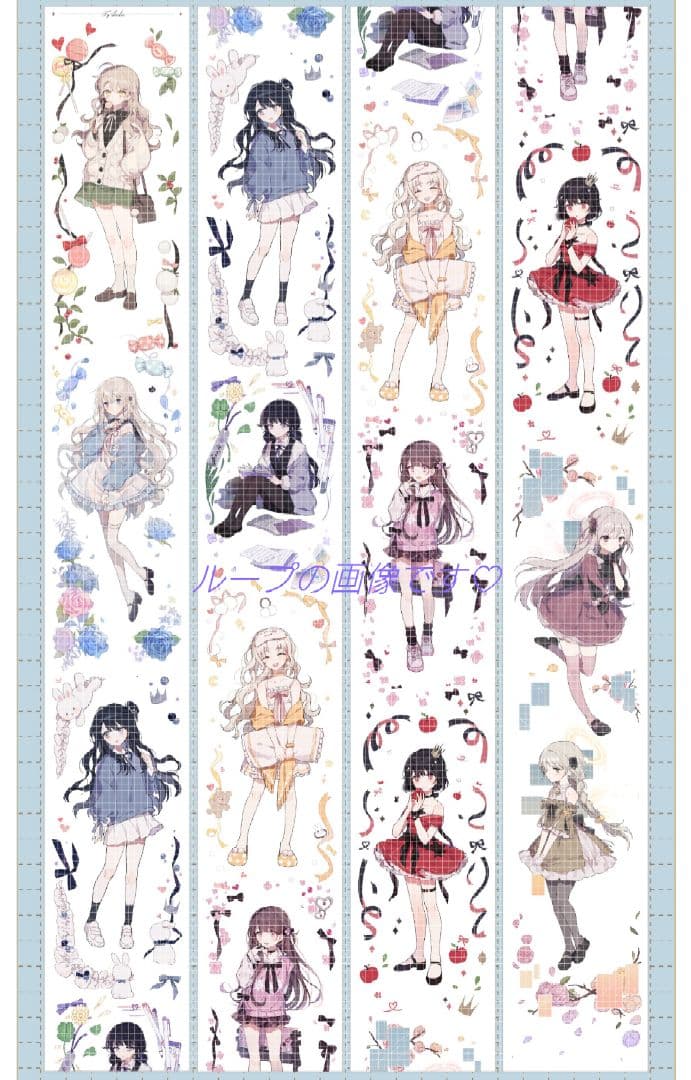 J627＃月光变奏曲(PET)浮光文创切り売り海外人物マステ女の子