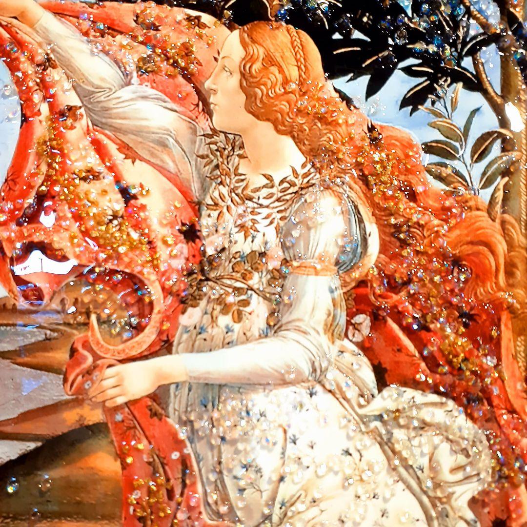 輸入雑貨　天然水晶石　ボッティチェリ作　『ヴィーナス誕生』　クリスタルアート