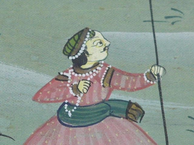 手描きの素晴らしいインドのプリミティブ絵画です　大変古いものです