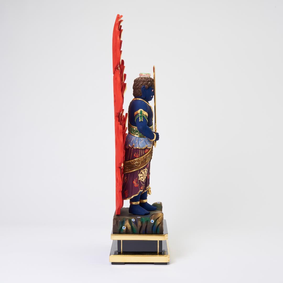 楠　立青不動明王　70ｃｍ　濃彩切金  #073