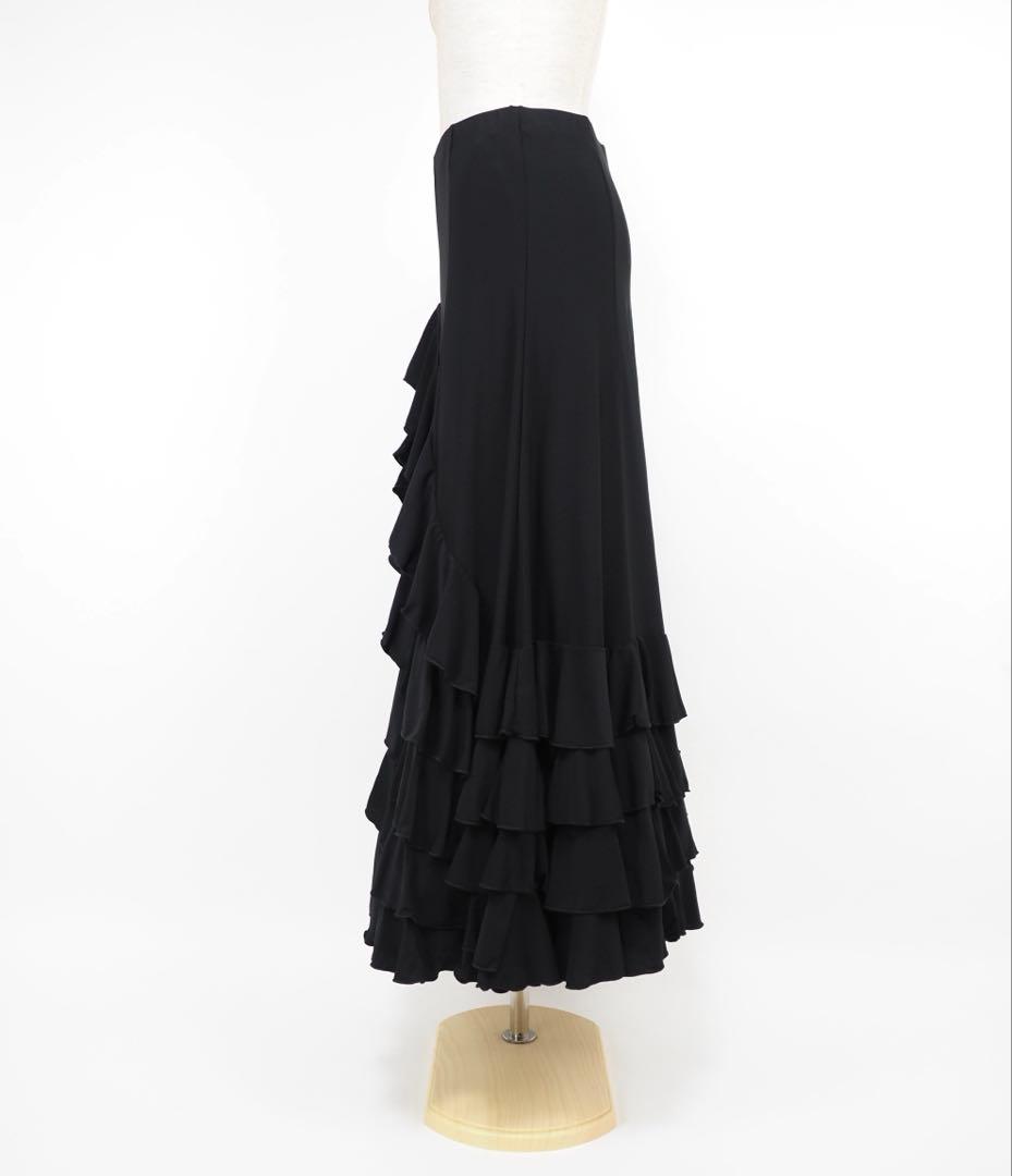 フラメンコ　ファルダ　新品　黒　フラメンコ衣装　レッスン　Leirena